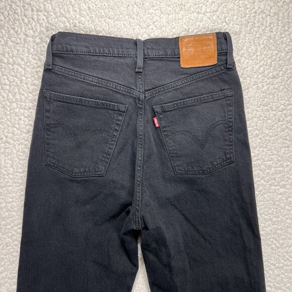 Levi’s Premium Ribcage Straight Ankle Jeans Women’s 27 (25x27) Black Streetwear - Picture 4 of 13